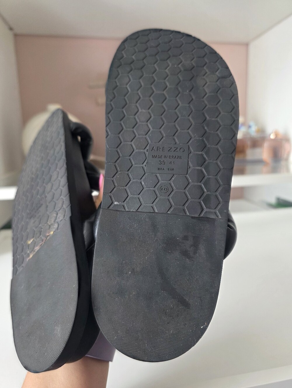 Women's Black Knotted Slide Sandals - Sleek Slip-On Comfort - Picture 4 of 5